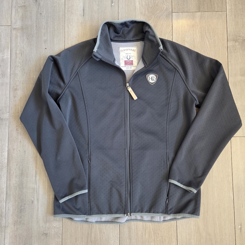 Horseware Ireland Equestrian Soft Shell Fleece Lined Jacket Gray Womens Size L